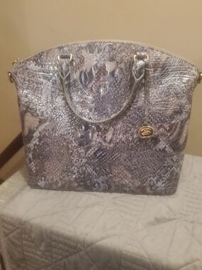 Brahmin Large Duxbury Icy Phyton Melbourne.blues And Gray.